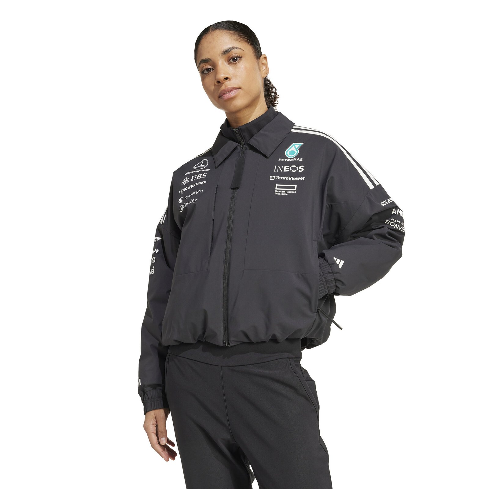 Mercedes AMG Petronas adidas F1 Team Crop Jacket - Black - Womens